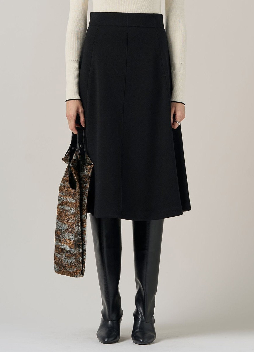 壓縮羊毛高腰針織長裙